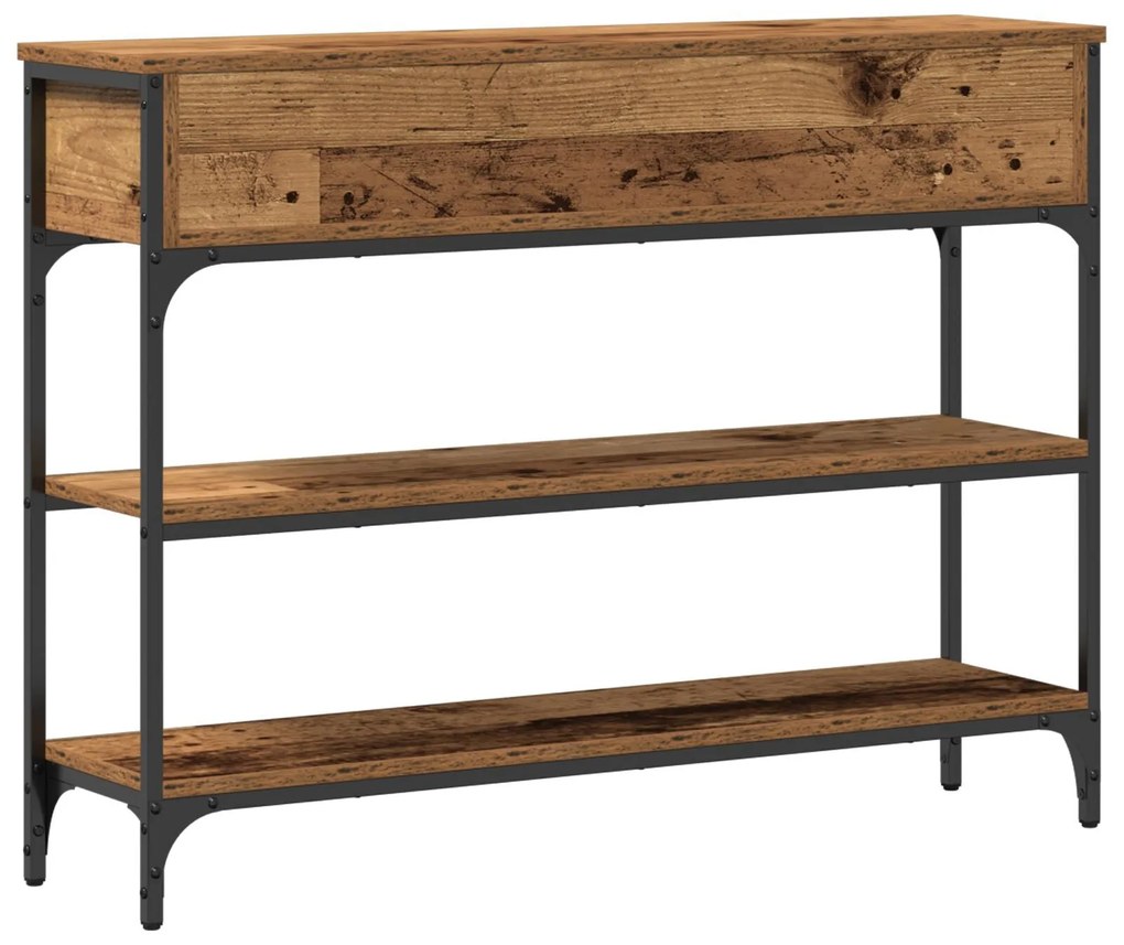 Mesa de Consola vidaXL Madeira Velha 100x25x75 cm Madeira de Engenhari