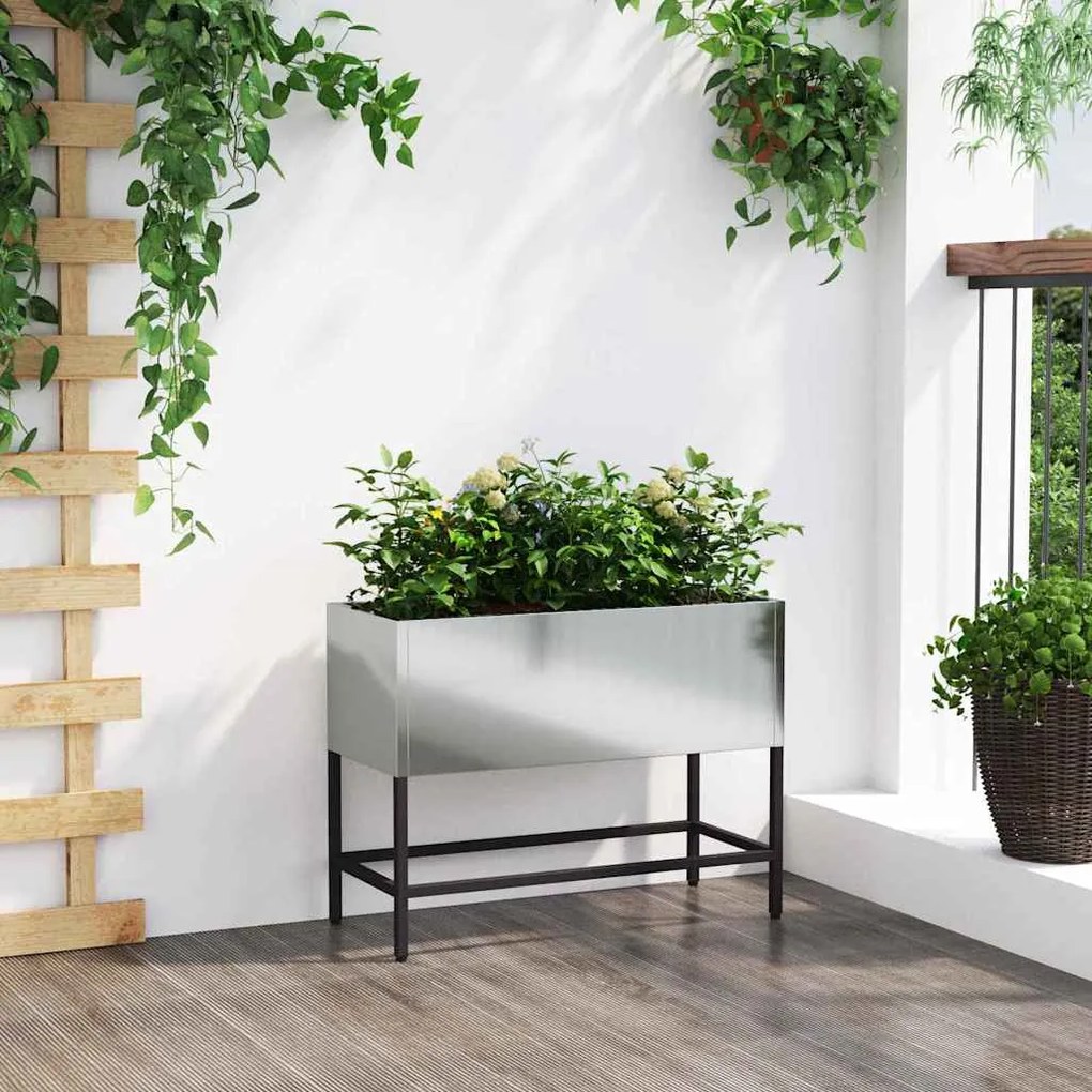 Jardineira Elevada vidaXL 60x26x45 cm Aço Galvanizado