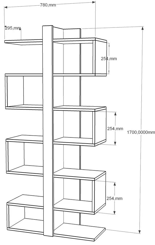 Estante Ionis – Carvalho – 78x170x29,5 cm
