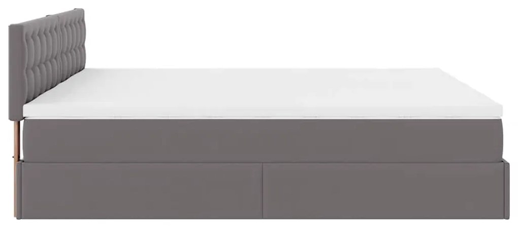 Cama otomana com colchões &amp; LEDs 180x200 cm couro artificial