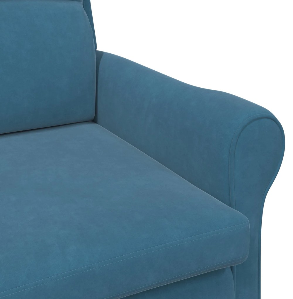 Poltrona Azul Azul Tecido, Madeira Padrão Ergonómica