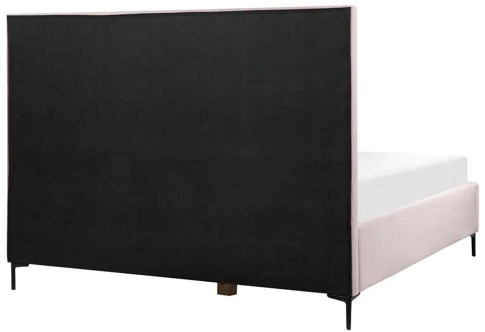 Conjunto de quarto em veludo rosa 180 x 200 cm SEZANNE Beliani