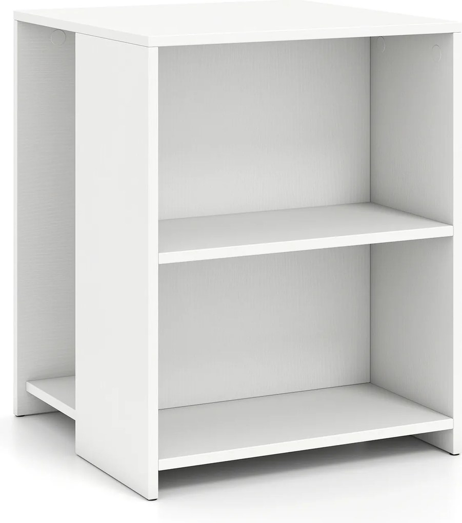 Mesa Auxiliar, 40 x 40 x 50 cm, Arrumação de Dupla Face, Branco