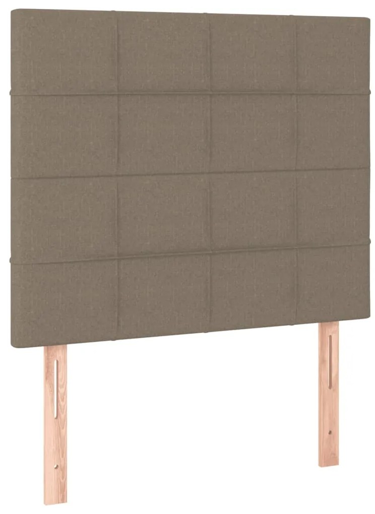 Cama box spring + colchão/LED 90x200cm tecido cinza-acastanhado