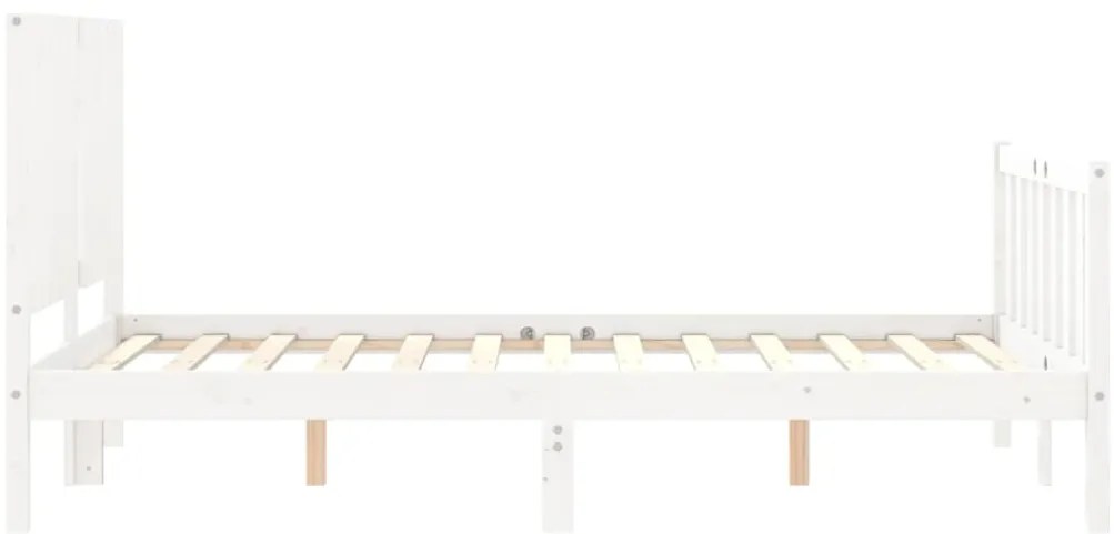 Cama sem colchão 120x200 cm madeira de pinho maciça branco