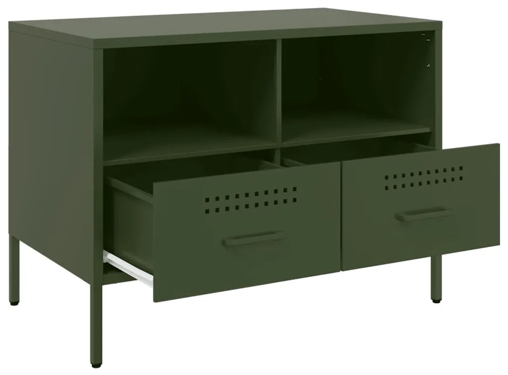 Móveis de TV 2 pcs 68x39x50,5 cm aço laminado verde-azeitona