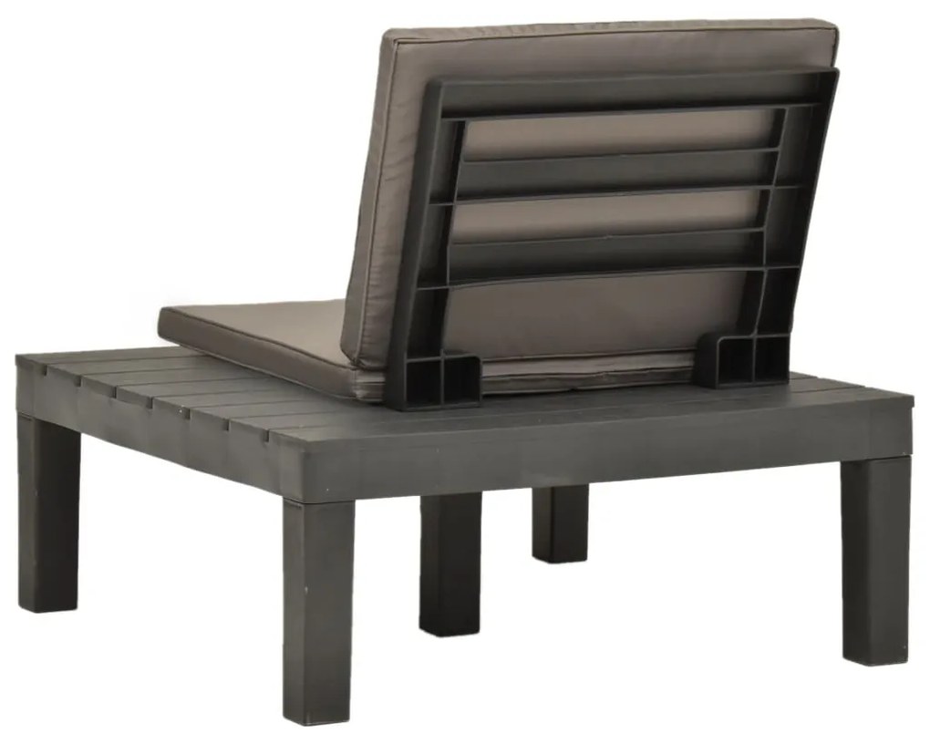 Cadeira lounge de jardim com almofadão plástico antracite