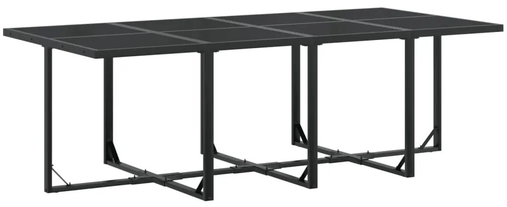9 pcs conjunto de jantar para jardim textilene preto