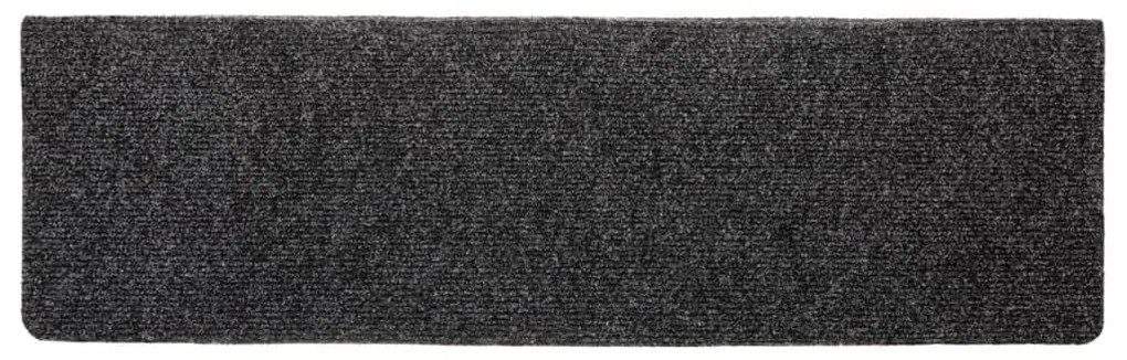 Tapetes de escada 5 pcs 65x21x4 cm agulhado cinzento