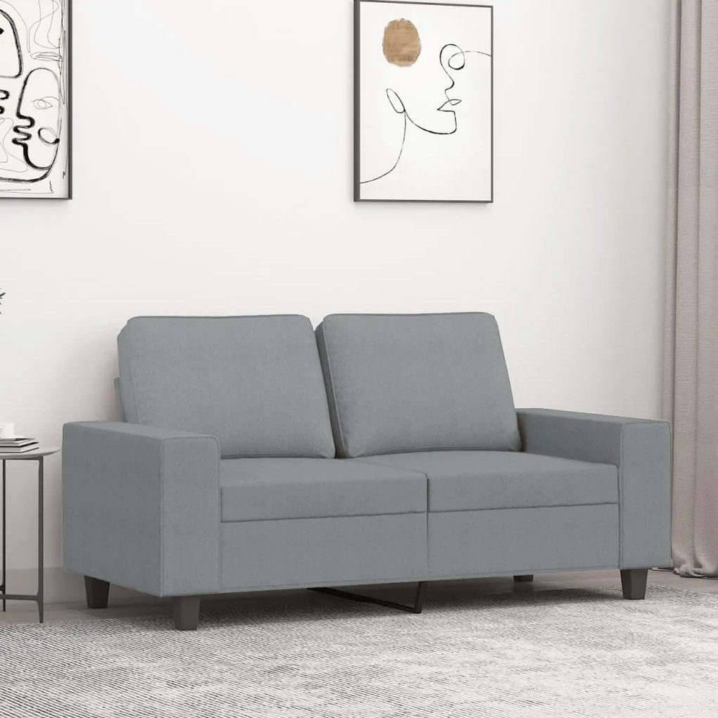 vidaXL Sofá de 2 lugares em tecido 120 cm cinzento-claro