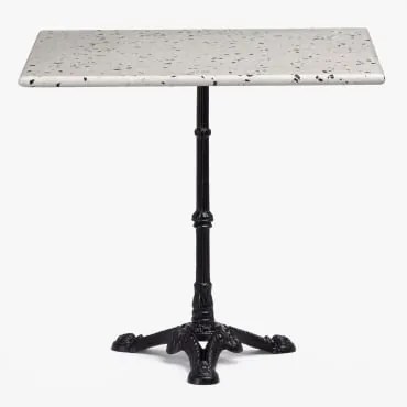 Mesa De Bar Vertuo Terrazzo Branco & Quadrado & Preto - Sklum