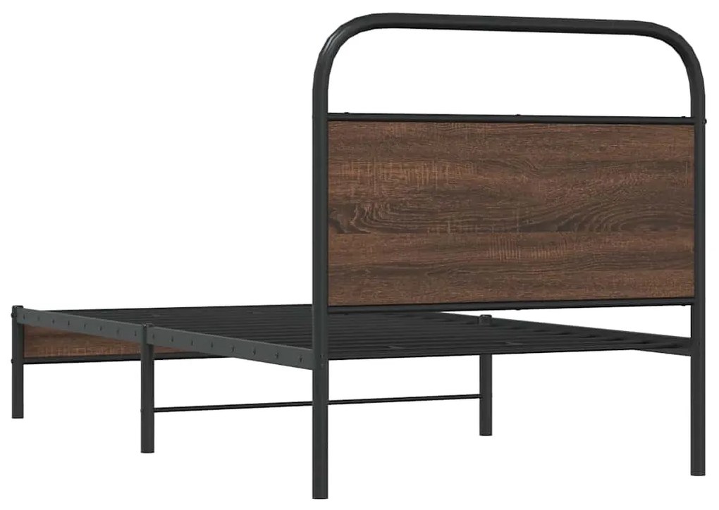 Estrutura cama s/ colchão derivados madeira carvalho castanho