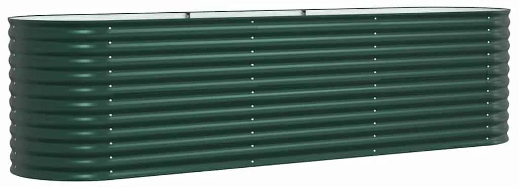 Cama Elevada para Jardim vidaXL Verde 320x80x81 cm em Aço Galvanizado