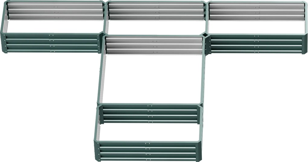 Conjunto de 5 Floreira quadrada de horta em aço, modulares para legumes, plantas, flores, verdes