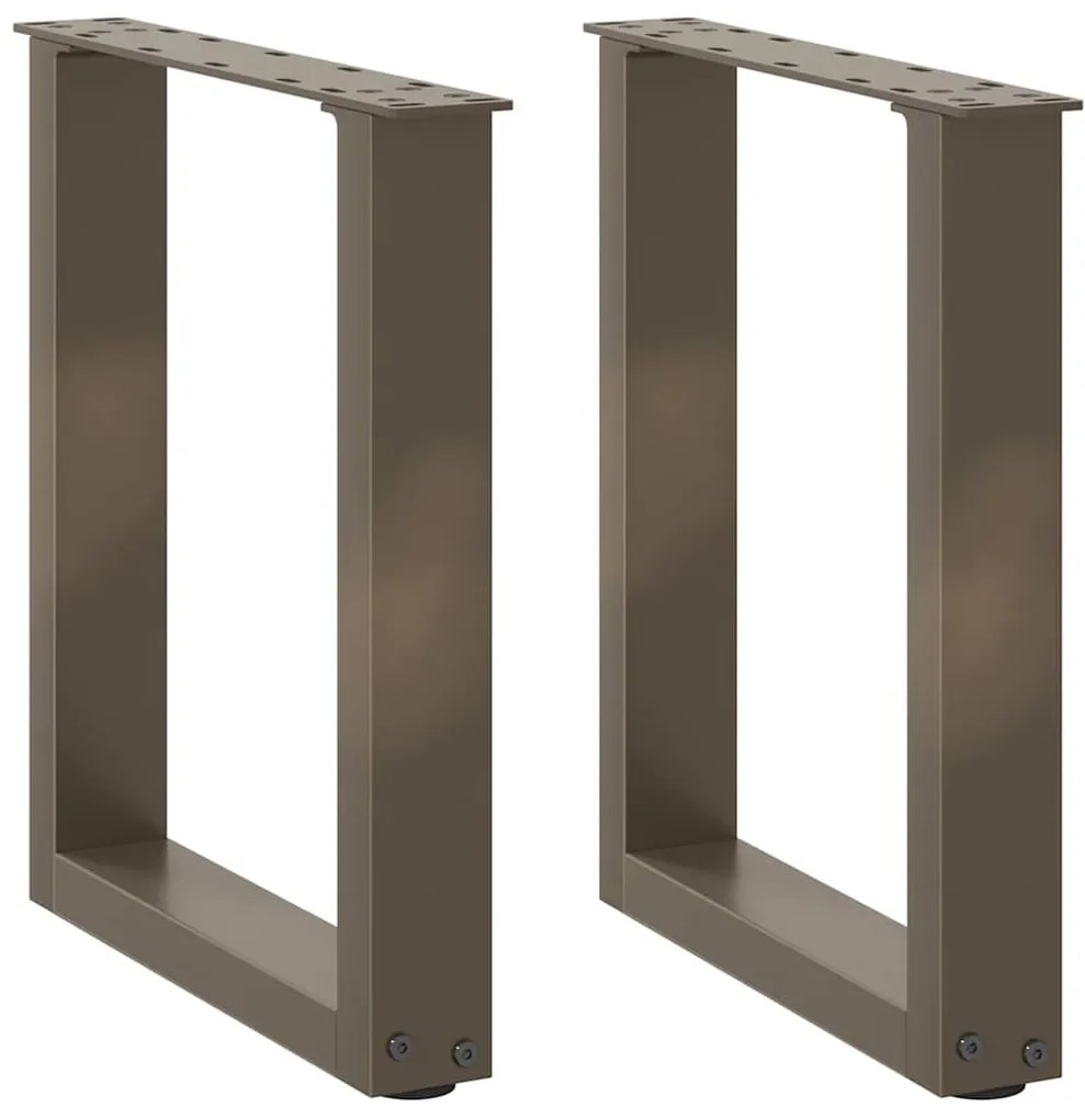Pés para mesa de centro em formato de U, 2 peças, aço natural, 28 x (4
