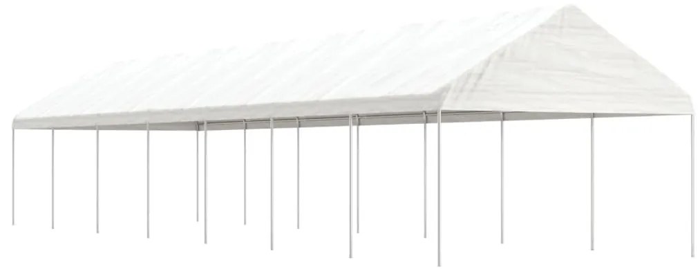 Gazebo com telhado 15,61x4,08x3,22 m polietileno branco