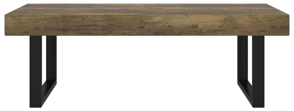 Mesa de centro 120x60x40 cm MDF e ferro castanho-escuro e preto