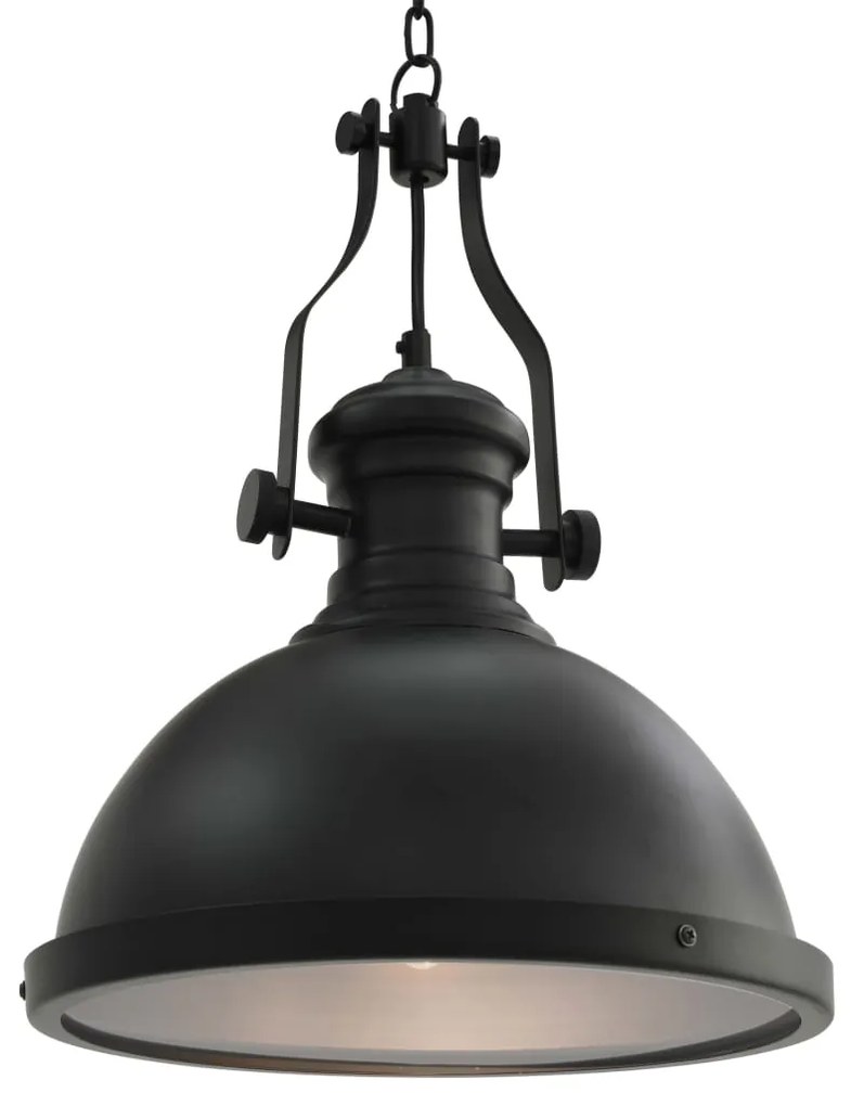 vidaXL Candeeiro de teto redondo E27 preto