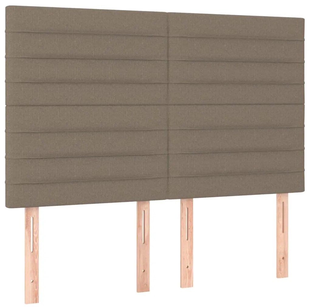 Cama sem colchão 140x190 cm tecido castanho-acinzentado