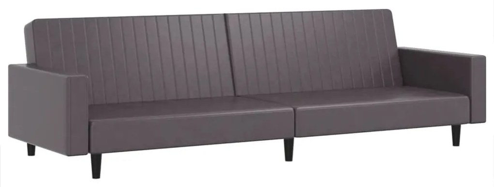 2 pcs conjunto de sofás couro artificial cinzento