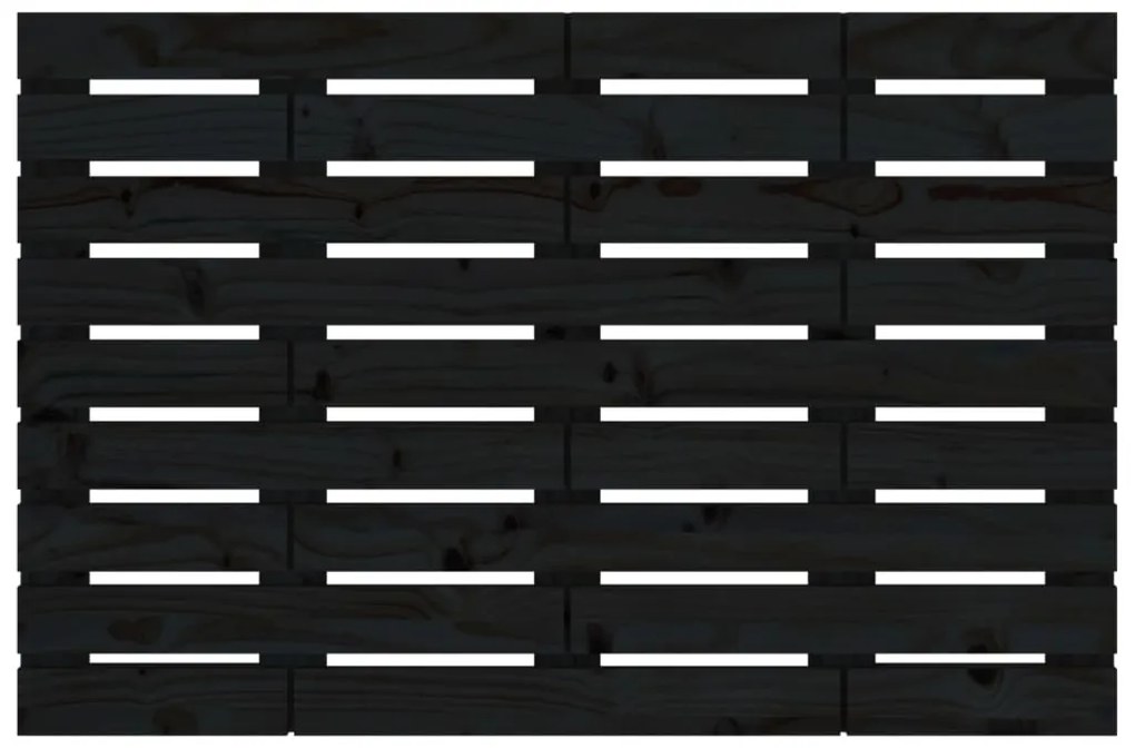 Cabeceira de parede 106x3x63 cm madeira de pinho maciça preto