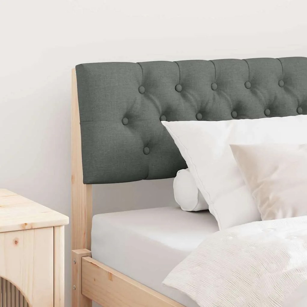 vidaXL Cabeceira estofada Cinza Escuro 100 cm