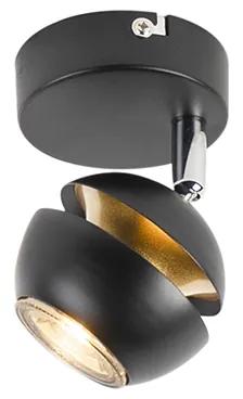Spot moderno 1-light black com interior dourado - Buell Deluxe Moderno