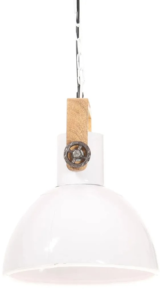 Candeeiro suspenso industrial redondo 25 W 30 cm E27 branco