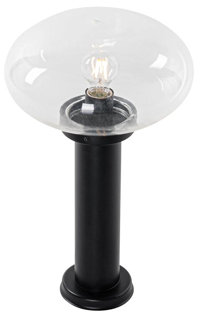 Candeeiro de poste moderno para exterior preto 50 cm - Elly