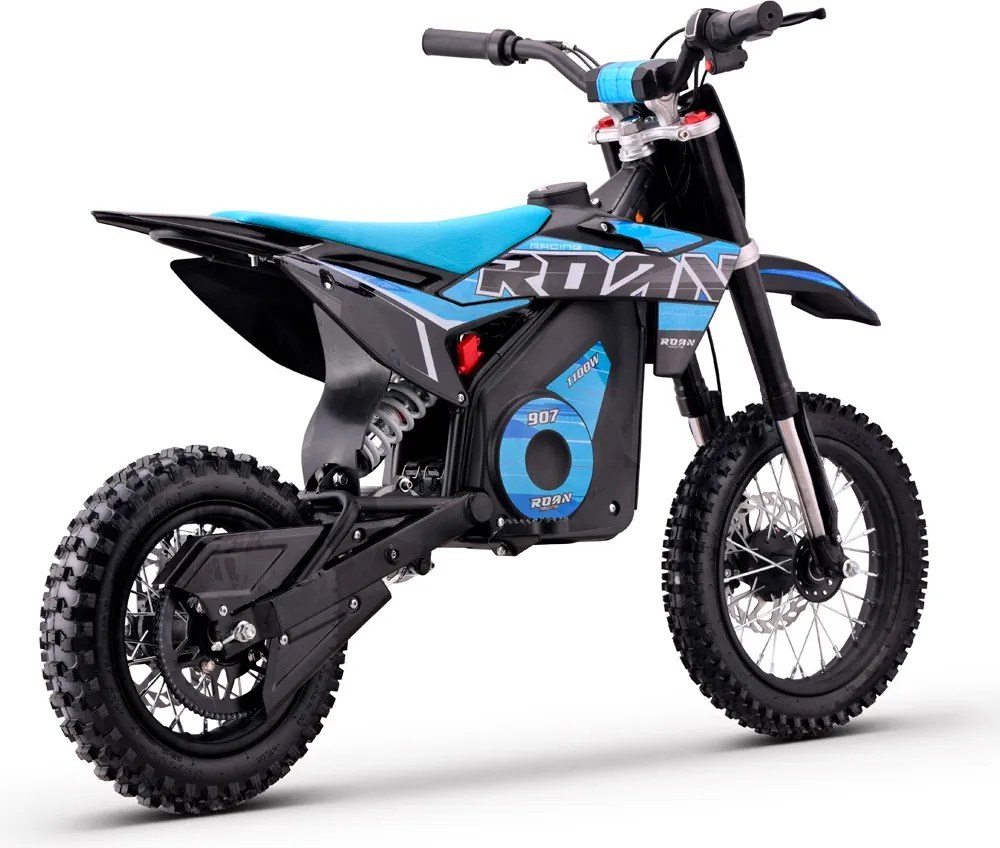 Mini moto elétrica para crianças velocidade até 28 km/h C/Limitador 1100W Roan 907 36V 12/10" Azul
