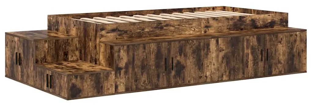 Cama com Armazenamento Carvalho Fumado 90x200 cm