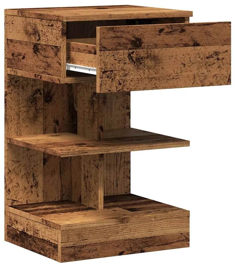 Mesa de cabeceira madeira velha 40x35x65 cm madeira trabalhada