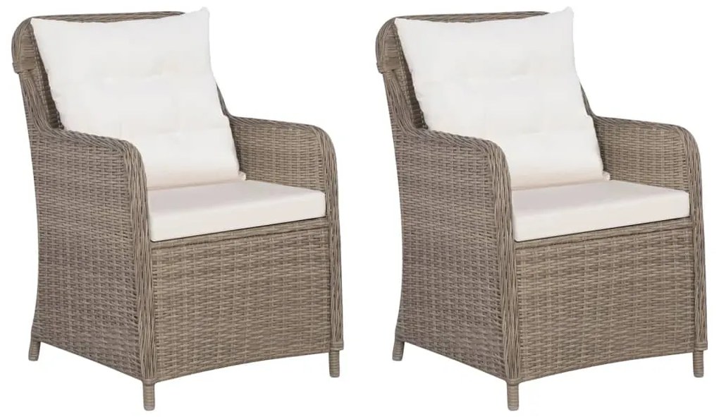 3 pcs conjunto de jantar para jardim castanho