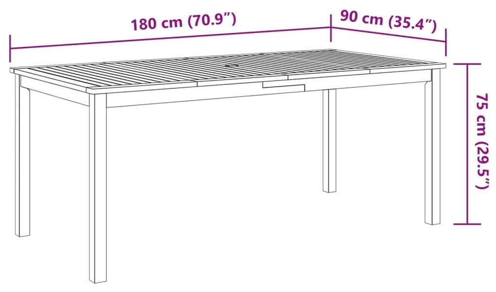 9 pcs conjunto de jantar para jardim madeira de acácia maciça