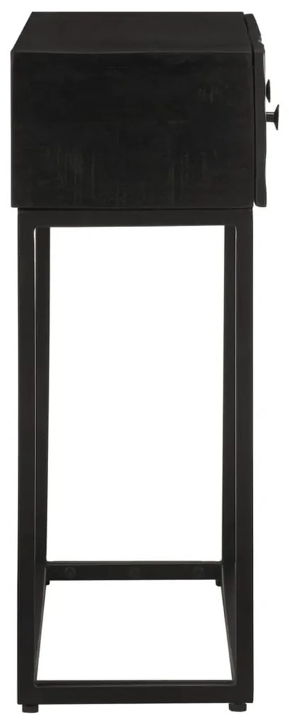 Mesa consola 90x30x76 cm mangueira maciça e ferro preto