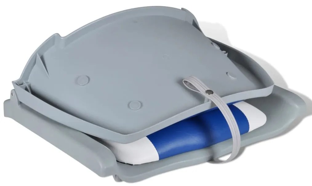 Assentos barco 2 pcs encosto dobrável azul/branco 41x51x48 cm