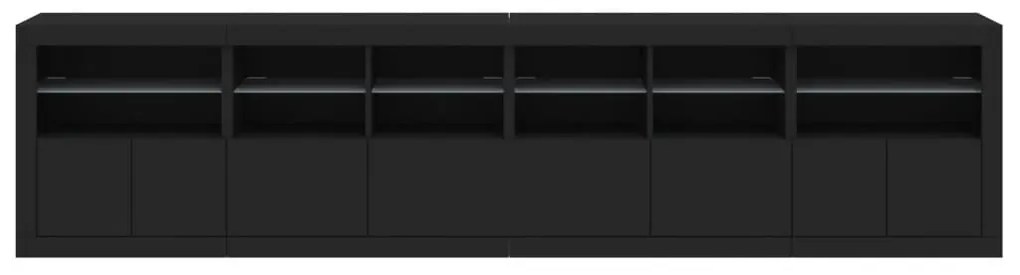 Aparador com luzes LED 283x37x67 cm preto