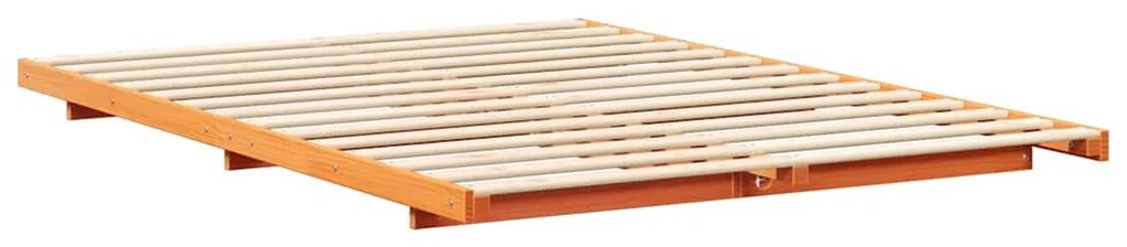 Estrutura de cama de chão Castanho-mel 160 x 220 cm