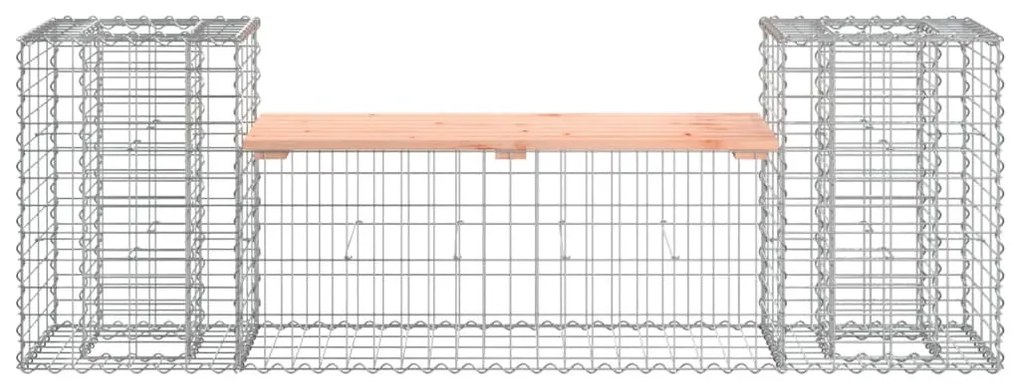 Banco jardim design gabião 183x41x60,5cm madeira douglas maciça