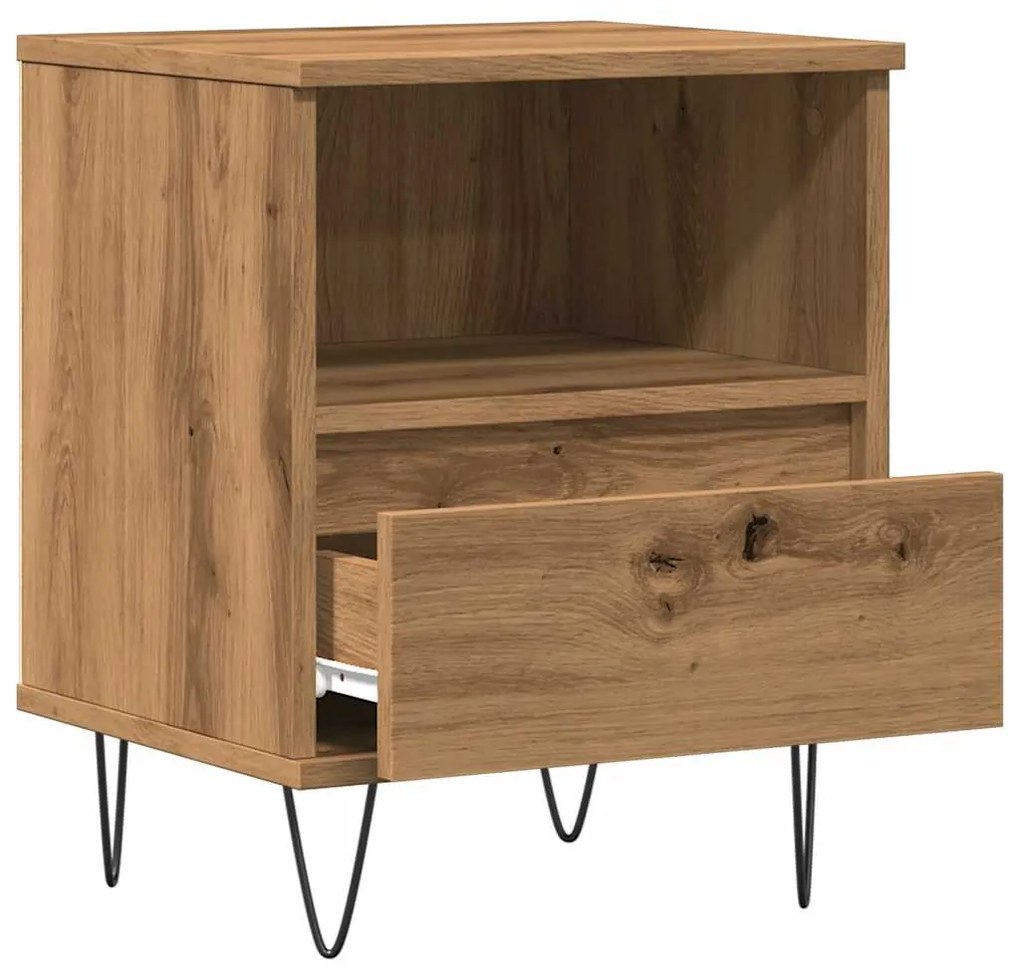 Mesa cabeceira 40x35x50 cm derivados madeira carvalho artisiano