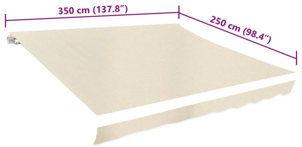Lona para toldo creme 350x250 cm