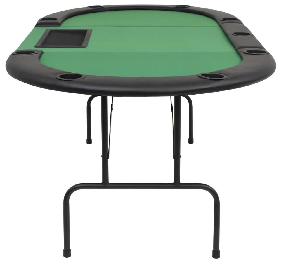 Mesa de póquer dobrável em três 9 jogadores verde