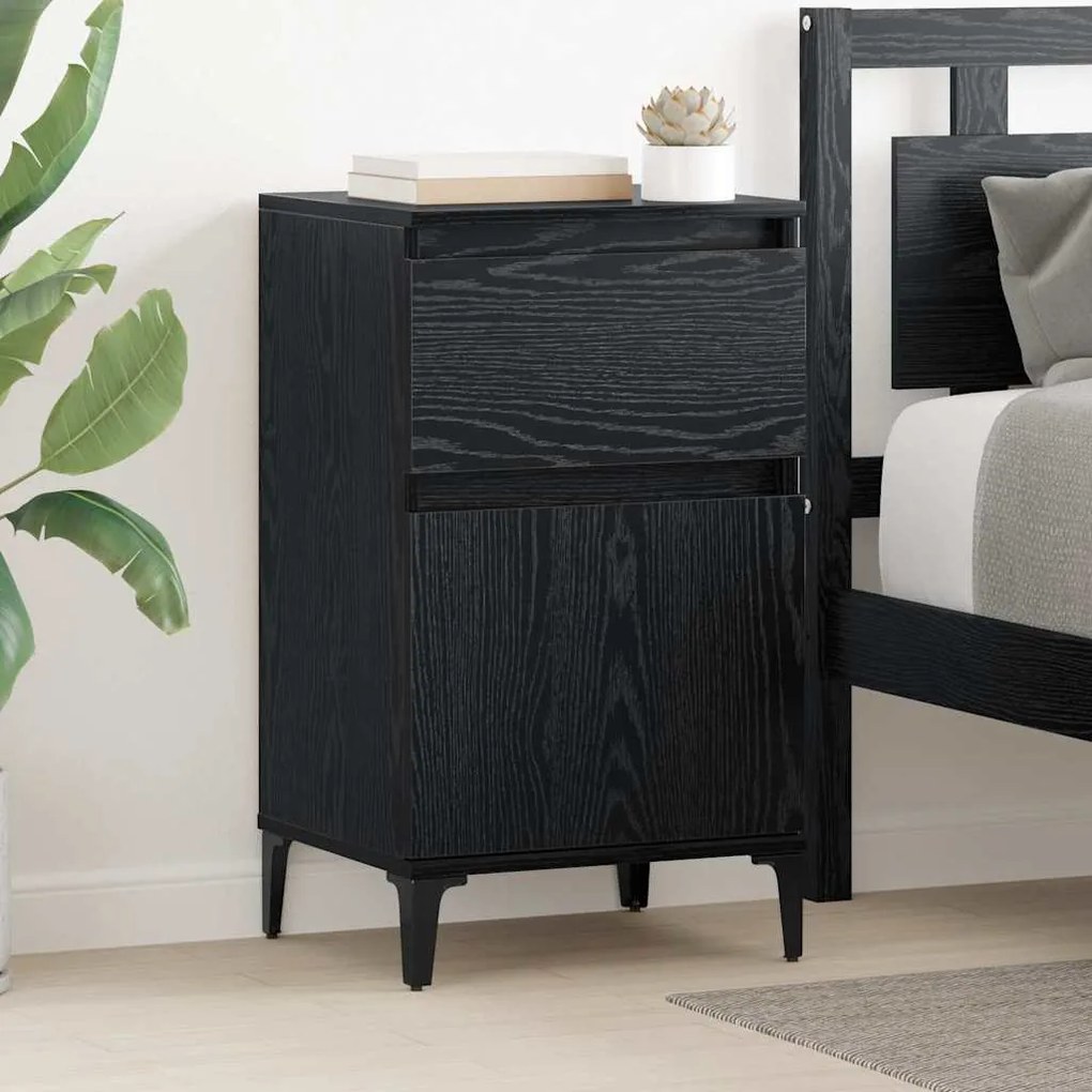 vidaXL Armário de Cabeceira 2 pcs Carvalho preto 40 x 35 x 70 cm