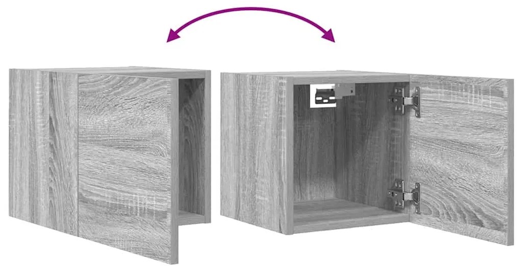Móveis de TV de parede 4 pcs 30,5x30x30 cm cinzento sonoma