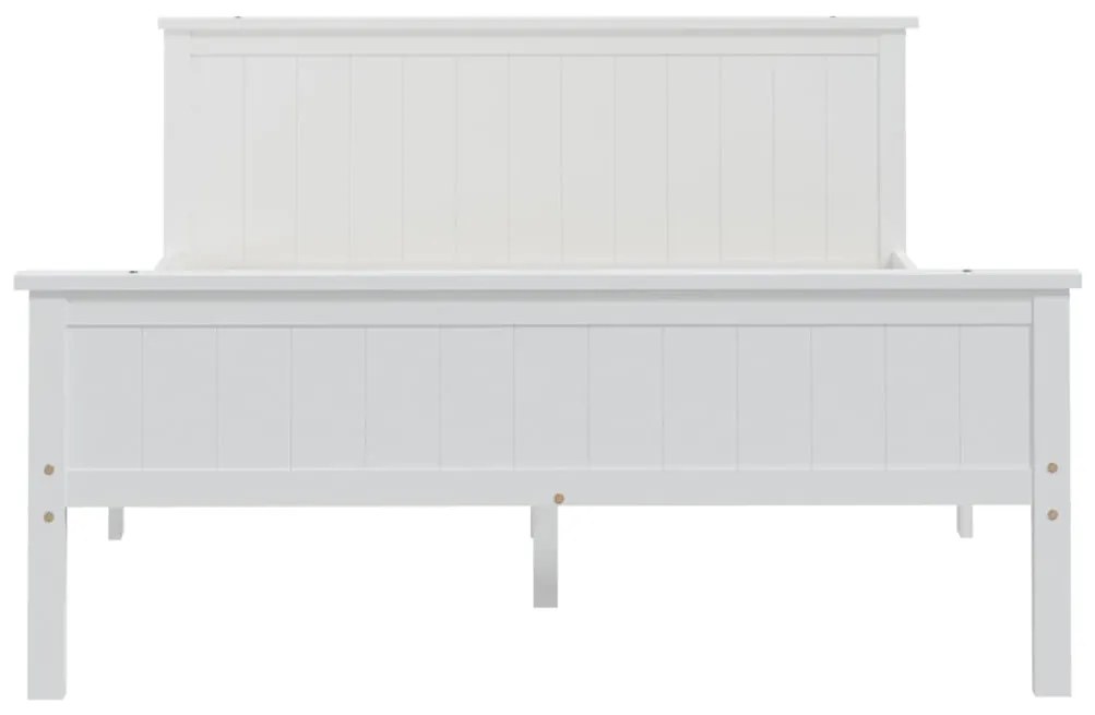 Estrutura de cama 160x200 cm pinho maciço branco