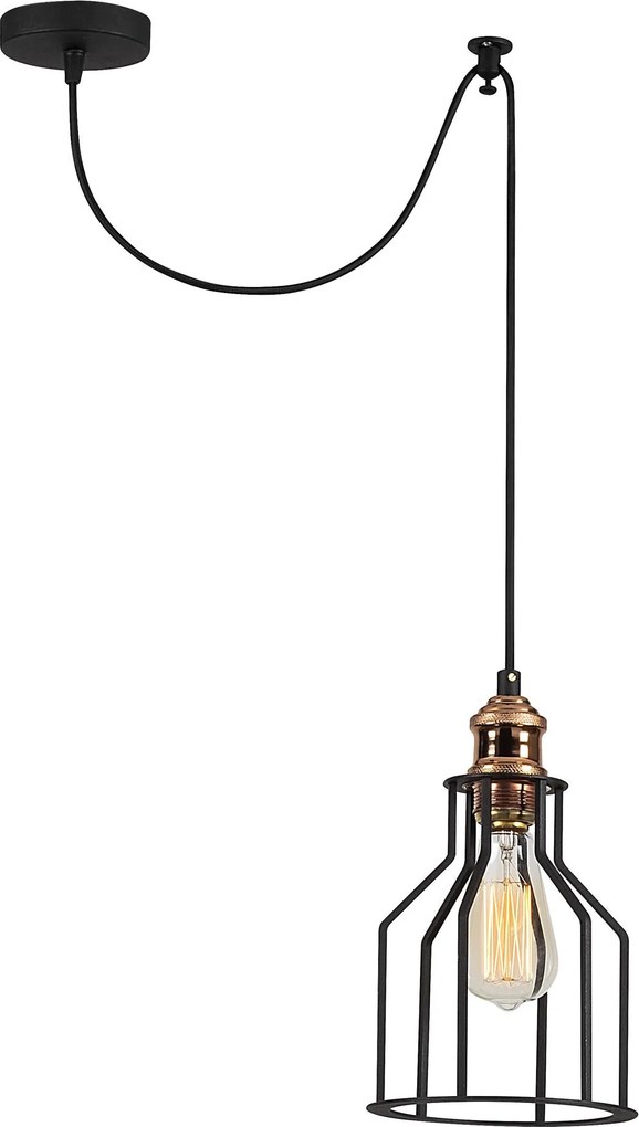 Candeeiro Alacati – Preto e Bronze – Diâmetro 54 cm x Altura 113 cm