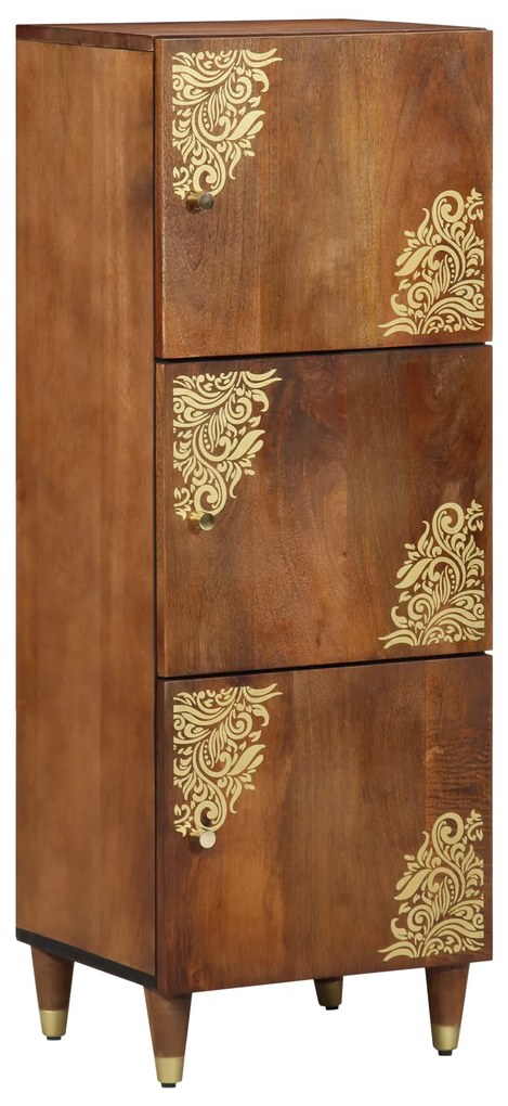 vidaXL Armário Alto Castanho mel com detalhes em dourado