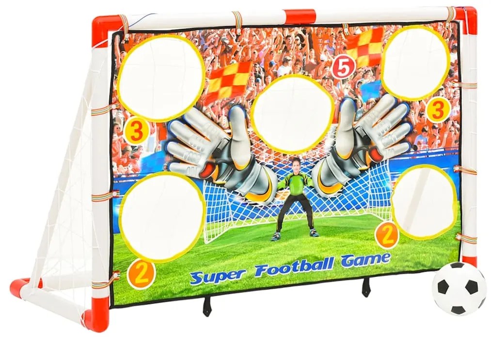Baliza de futebol infantil com parede de golos 120x51x77,5 cm