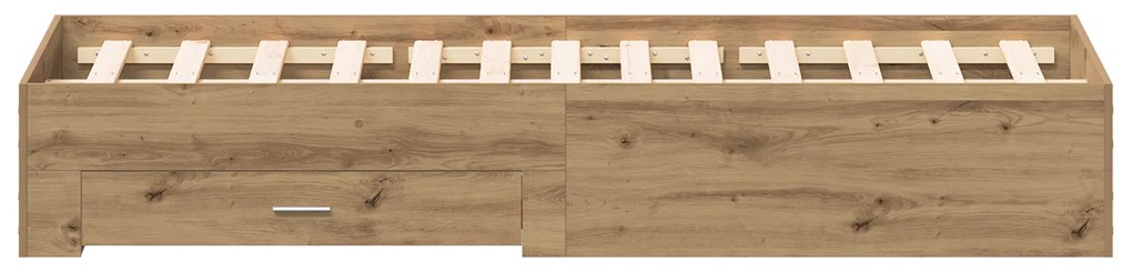 Cama com Gavetas vidaXL Carvalho Artisan 135x190 cm Madeira Revestida
