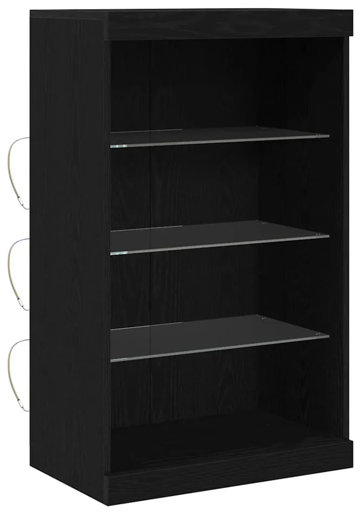 Sideboard vidaXL com Luzes LED Carvalho Preto 60,5x37x100 cm
